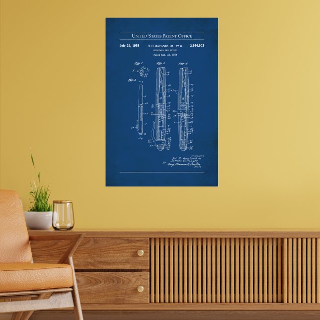 1958 US Patent 2844902 - Fountain Pen Pistol Poster (Living Room 2)