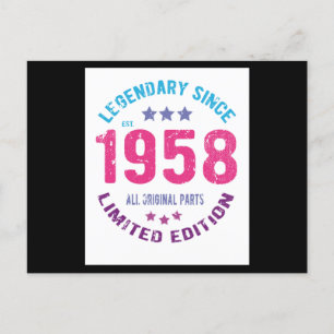 1958 Vintage Birthday Postcard