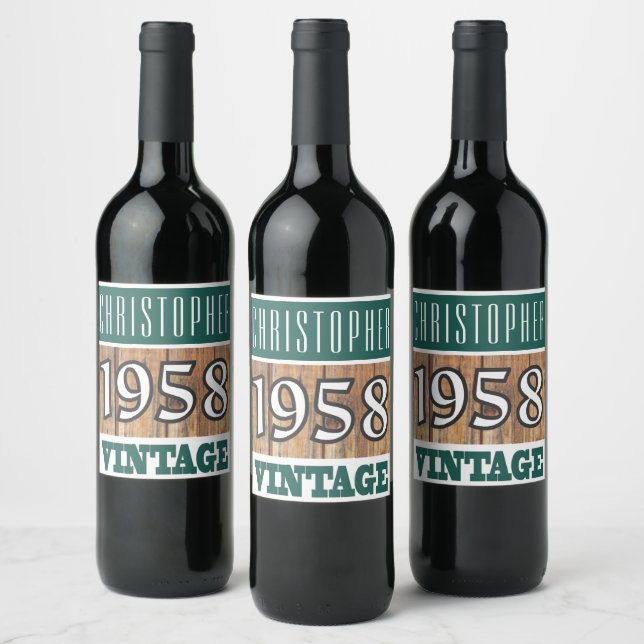 1958 Year of Birth Wine Label (Bottles)