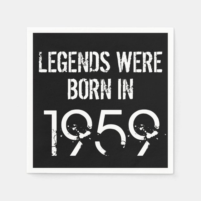 1959 60th Birthday Year Paper Napkin (Front)