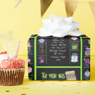 1959 Birthday Year Trivia Wrapping Paper