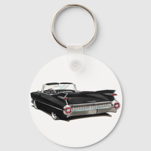 1959 Cadillac Black Car Key Ring (Front)