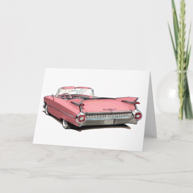 1959 Cadillac Pink Car Card (Front)