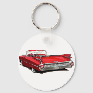 1959 Cadillac Red Car Key Ring
