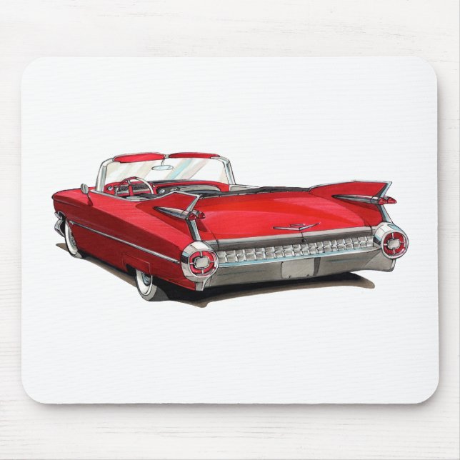 1959 Cadillac Red Car Mouse Pad (Front)