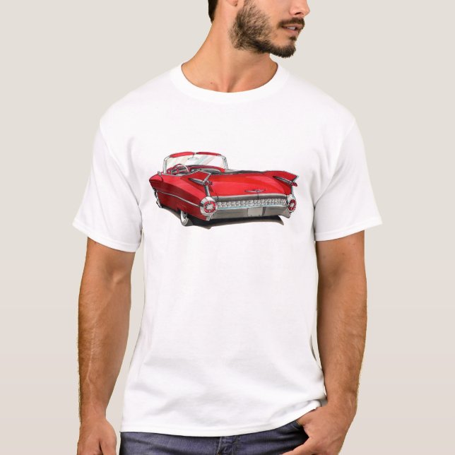 1959 Cadillac Red Car T-Shirt (Front)