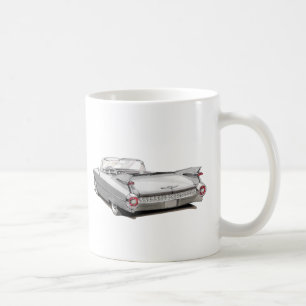 1959 Cadillac White Car Coffee Mug