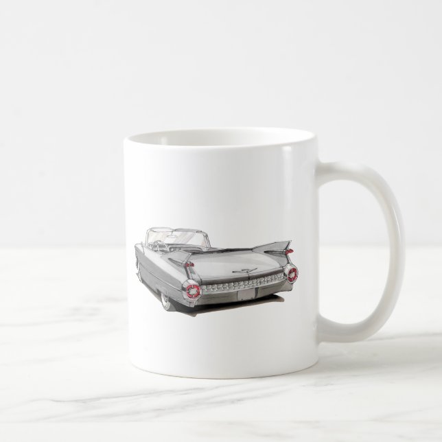 1959 Cadillac White Car Coffee Mug (Right)