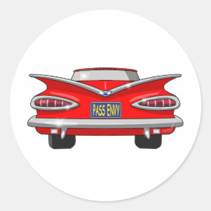 1959 Chevrolet Chevy Impala Pass Envy Classic Round Sticker