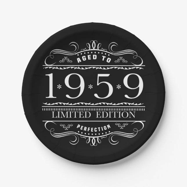 1959 Limited Edition Birthday Paper Plate (Front)