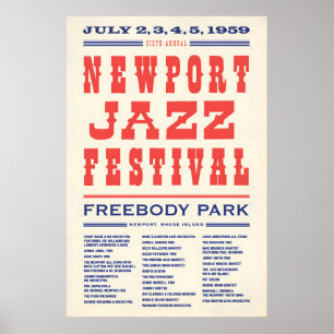 1959 Newport Jazz Festival jazz poster - Rhode