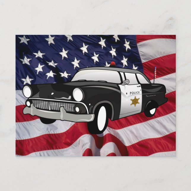 1959 retro state Police Postcard (Front)