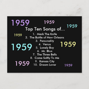 1959 Songs Postcard