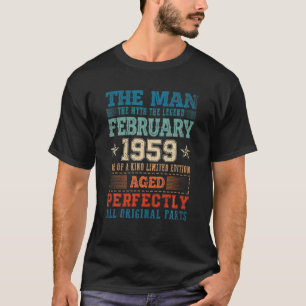 1959 Years Old Vintage February 1959 63Th Birthday T-Shirt
