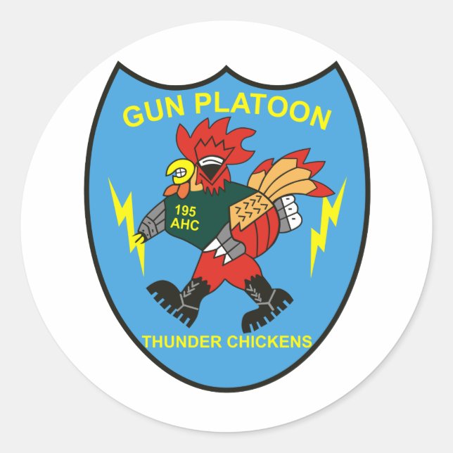 195th Assault Helicopter Co Classic Round Sticker (Front)