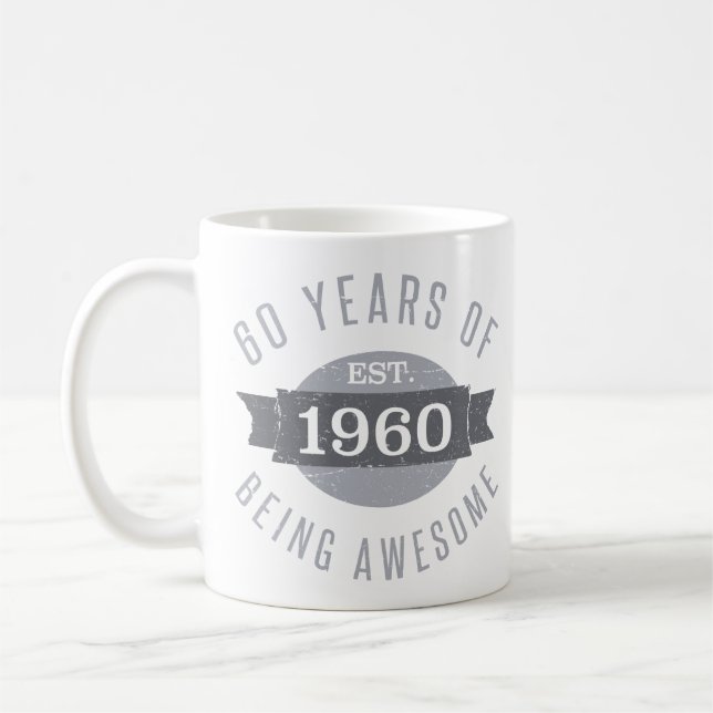1960 60th Birthday Awesome For Men Coffee Mug (Left)