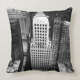 1960: An aerial view of a Chicago skyscraper Cushion