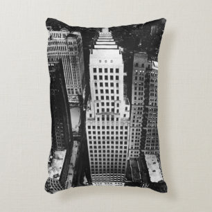 1960:  An aerial view of a Chicago skyscraper Decorative Cushion