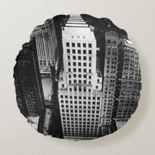 1960:  An aerial view of a Chicago skyscraper Round Cushion