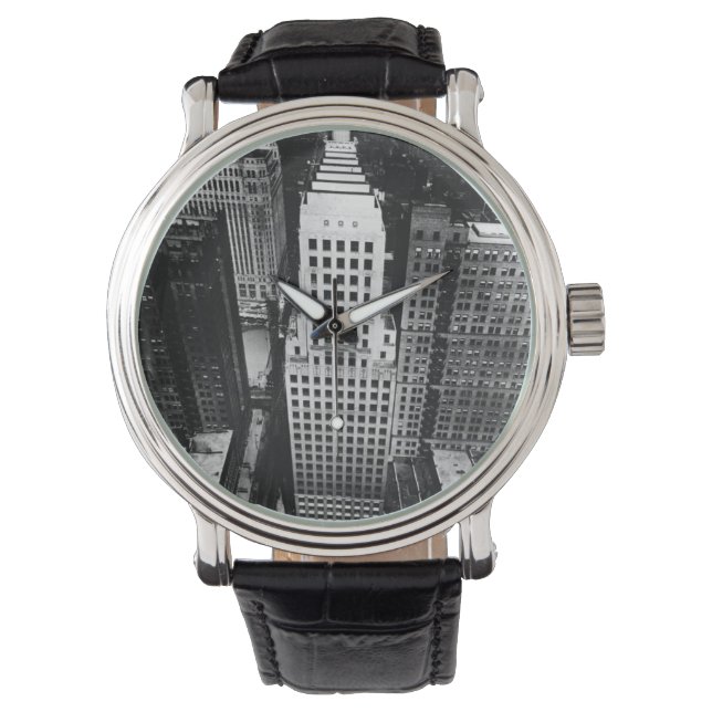 1960:  An aerial view of a Chicago skyscraper Watch (Front)