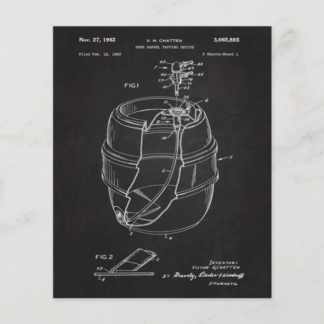 1960 Beer Barrel Patent (Front)