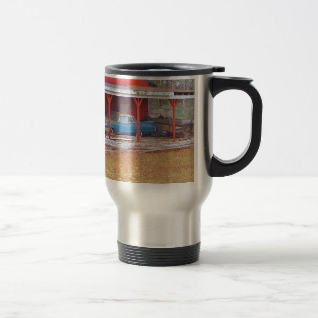 1960 BLUE SADAND DEVILLE Antique car Travel Mug (Right)