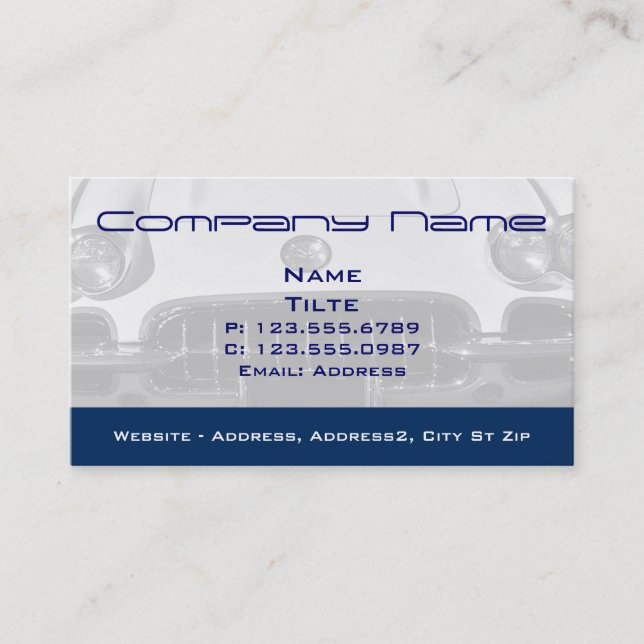 1960 Corvette Front-end Business cards (Front)