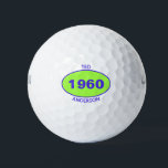 1960 Editable 60th Birthday Green Personalised Golf Balls<br><div class="desc">1960 Editable 60th Birthday Green Personalised Golf Balls  for the cool dad,  papa,  uncle,  brother cousin golfer. Add his first name,  last name or monogram.</div>