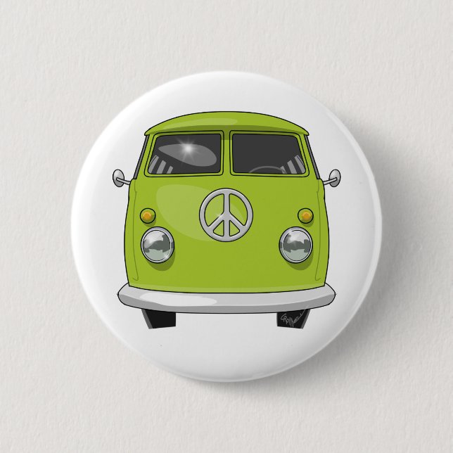 1960 Hippie Van 6 Cm Round Badge (Front)