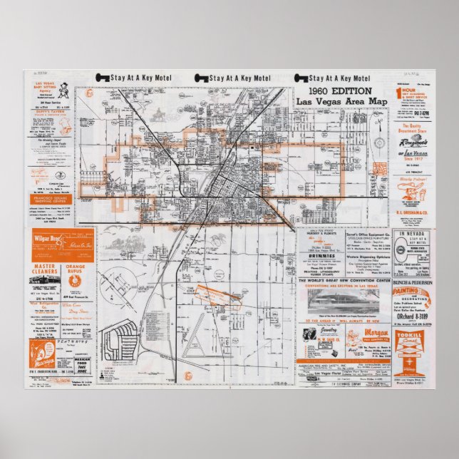 1960 Las Vegas Area Map Poster (Front)