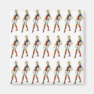 1960 Mid-Century Colorblock Dress Magnet
