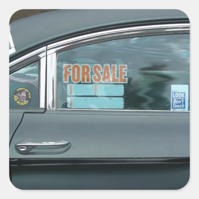 1960 Oldsmobile Dynamic 88 side view for sale sign Square Sticker (Front)