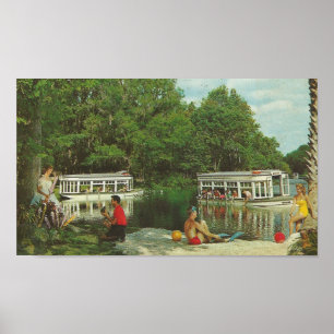 1960 Silver Springs, Florida ~ Glass Bottom Boats Poster