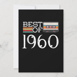1960 Vintage 60 th Birthday Anniversary Gift Invitation