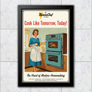 1960 Vintage ThermoChef Oven Advertising Poster
