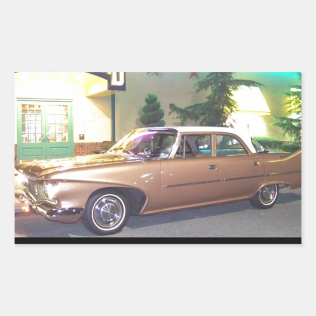 1960PlymouthWithFrameAndText2LG.JPG Rectangular Sticker (Front)