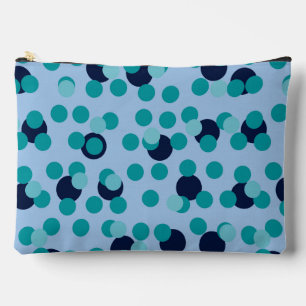 1960s-70s Pop Geometric Mid-Century Teal Bubbles Accessory Pouch
