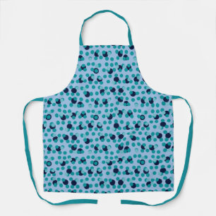 1960s-70s Pop Geometric Mid-Century Teal Bubbles Apron