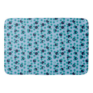 1960s-70s Pop Geometric Mid-Century Teal Bubbles Bath Mat