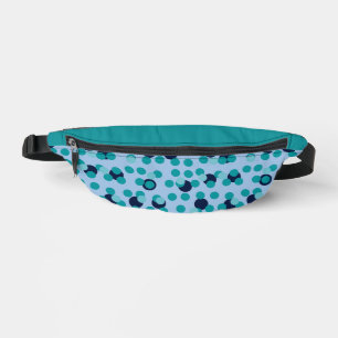 1960s-70s Pop Geometric Mid-Century Teal Bubbles Bum Bags