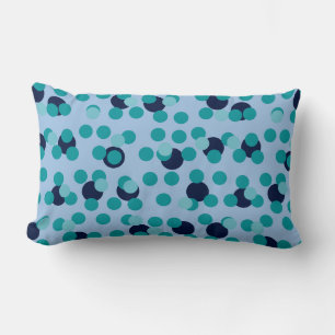 1960s-70s Pop Geometric Mid-Century Teal Bubbles Lumbar Cushion