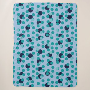 1960s-70s Pop Geometric Mid-Century Teal Bubbles Sherpa Blanket