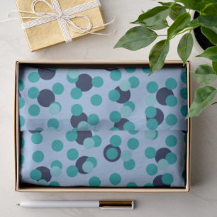 1960s-70s Pop Geometric Mid-Century Teal Bubbles Tissue Paper