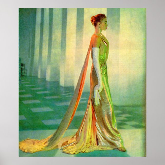 1960s beautiful lady in evening gown poster (Front)