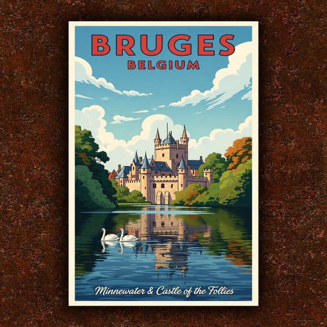 1960s Bruges, Belgium Vintage Travel Poster (Creator Uploaded)