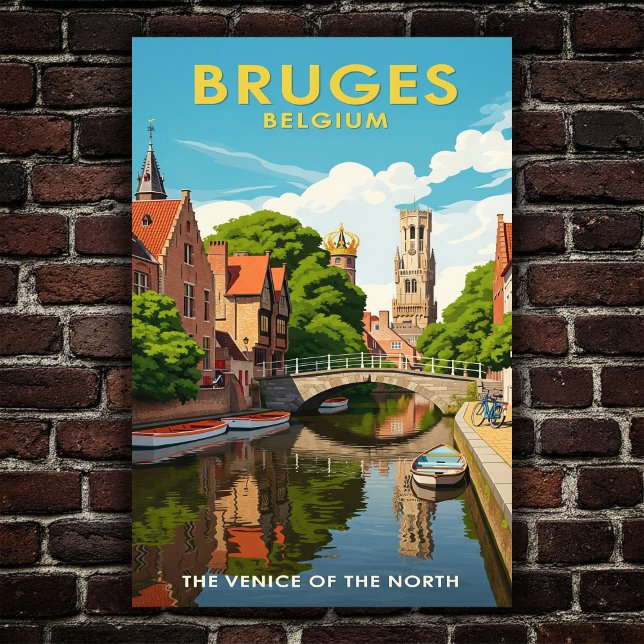 1960s Bruges, Belgium Vintage Travel Poster (Creator Uploaded)
