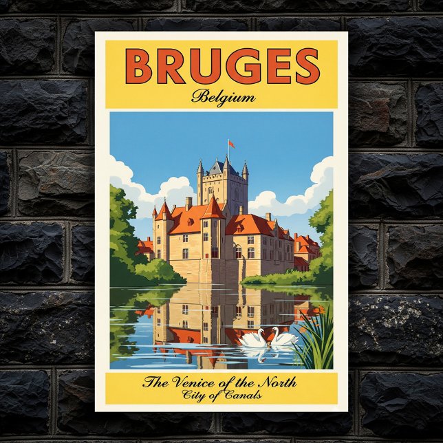 1960s Bruges, Belgium Vintage Travel Poster (Creator Uploaded)