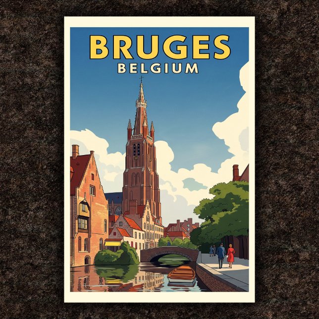 1960s Bruges, Belgium Vintage Travel Poster (Creator Uploaded)