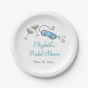 1960s Cocktail Party Hand-Illustrated Girly 1960s Paper Plate