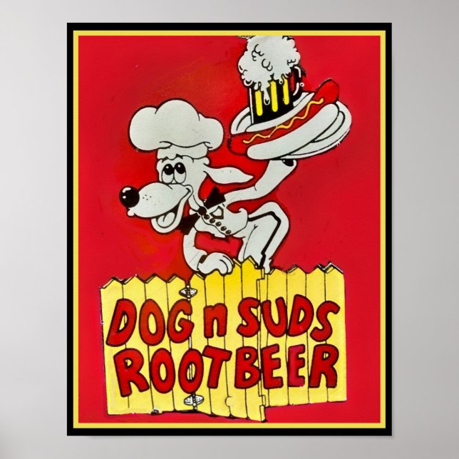 1960's DOG n SUDS Root Beer Poster (Front)